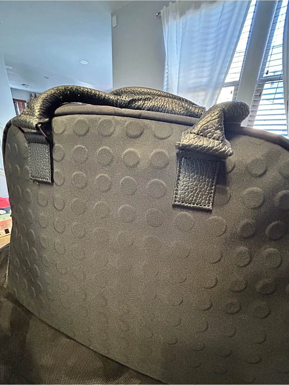 PUMA Grey Yellow Embossed Polka Dot Duffle Gym Travel Carry On Bag 20x9x14